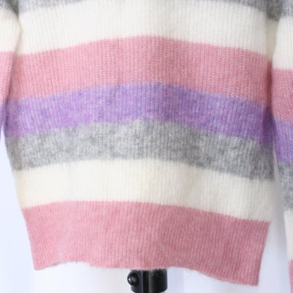 Generation Love Brielle Baby Mohair & Wool Blend Striped Pearls Sweater Sz S - Picture 4 of 13